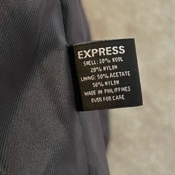 Express Gray Wool Blend‎ Double Breasted Peacoat Winter Coat Size: 13/14 - Picture 10 of 12